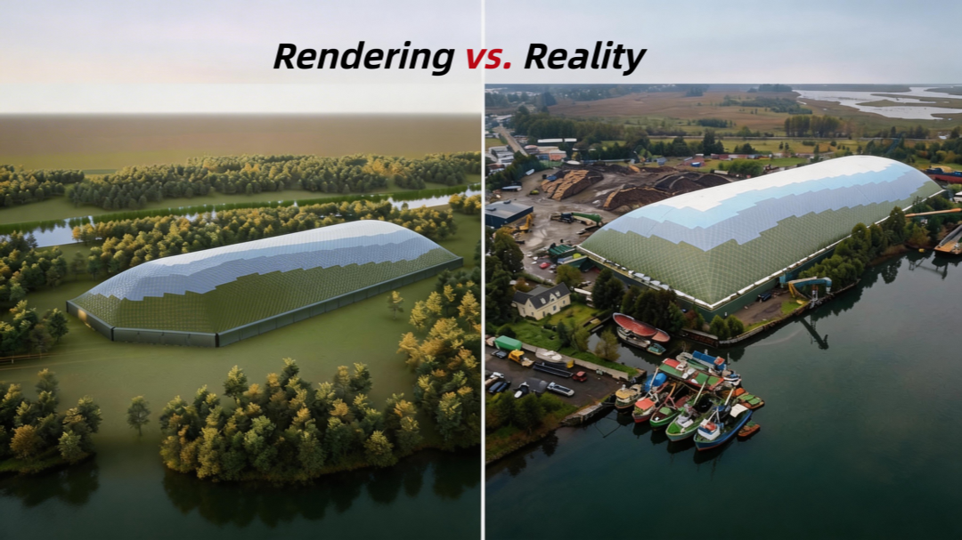 air-dome-woodchip-storage-facility-by-Broadwell-Air-Dome-rendering-vs-reality